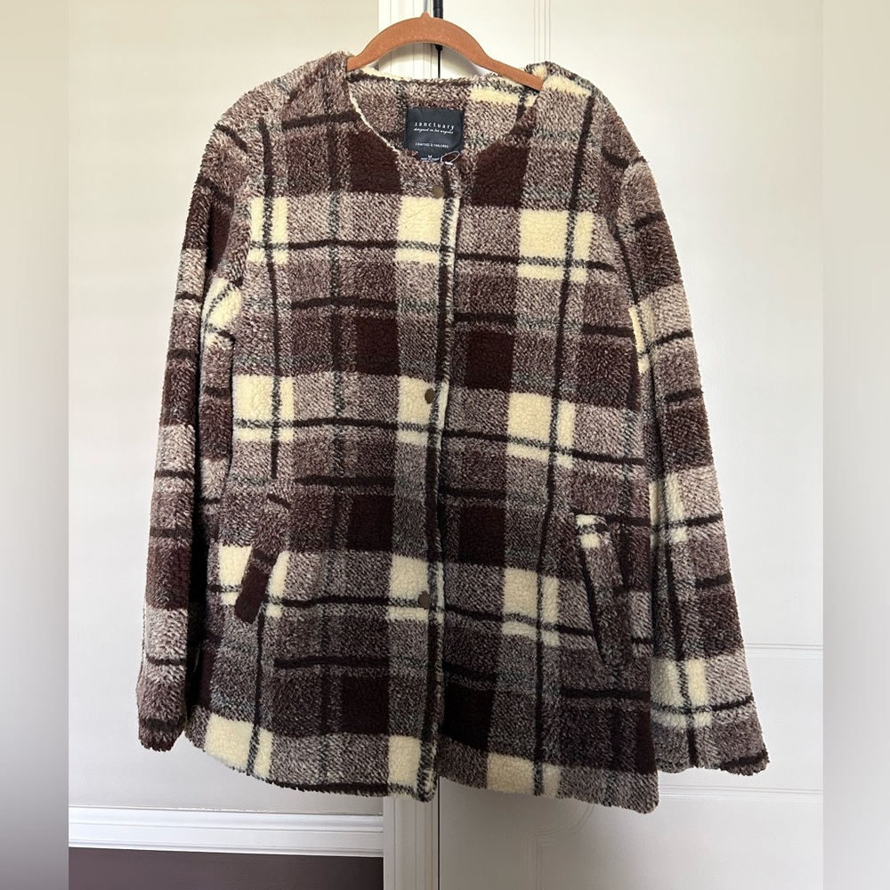 BOGO 🎉 🆕 Sanctuary Teddy Coat Sherpa Plaid Jacket